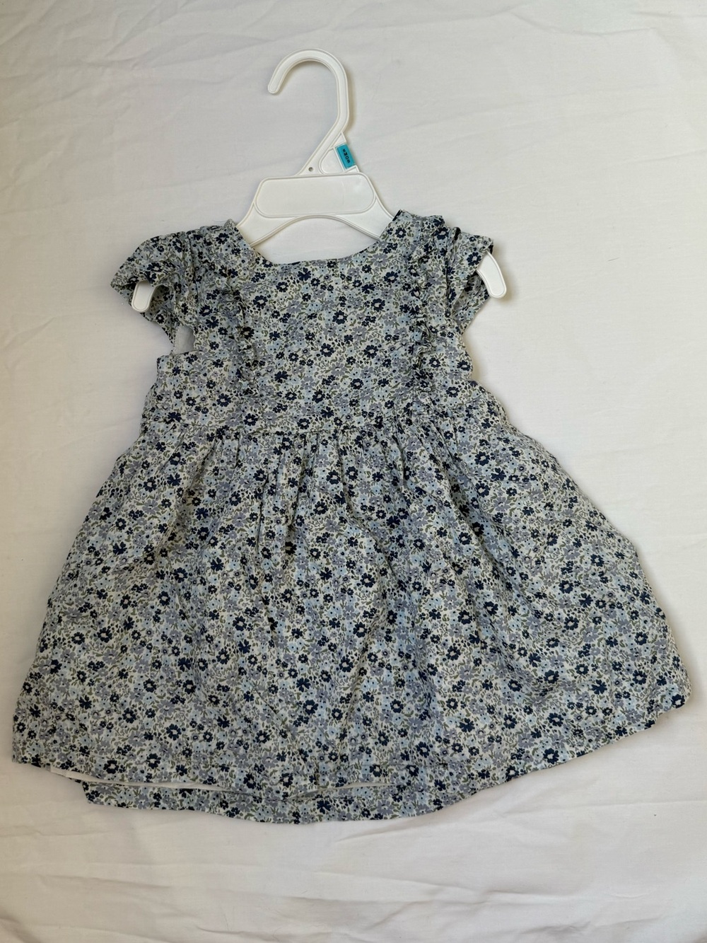 Blue Floral Cotton Kids Dress